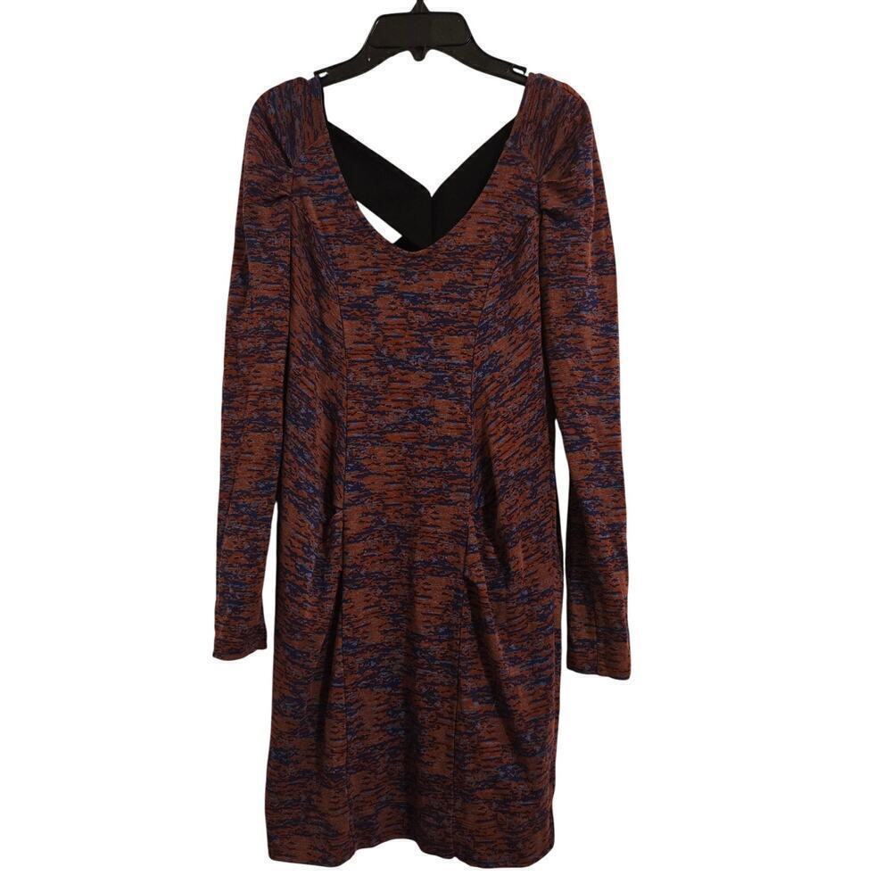 BCBGeneration Crisscross Back Rouge Print Dress Women’s Size M Burgundy